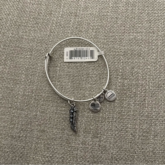 NWT Alex and Ani Feather Bracelet- Silver - Picture 3 of 4